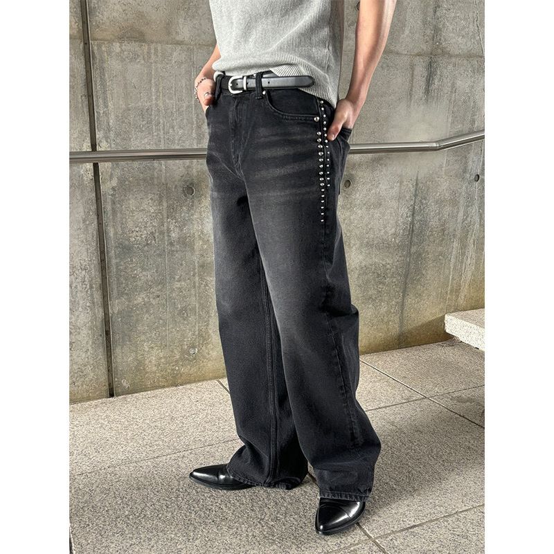 LAURANT（ロラン）の「[Unisex] stud semi wide denim pants(2color)（Pants）」