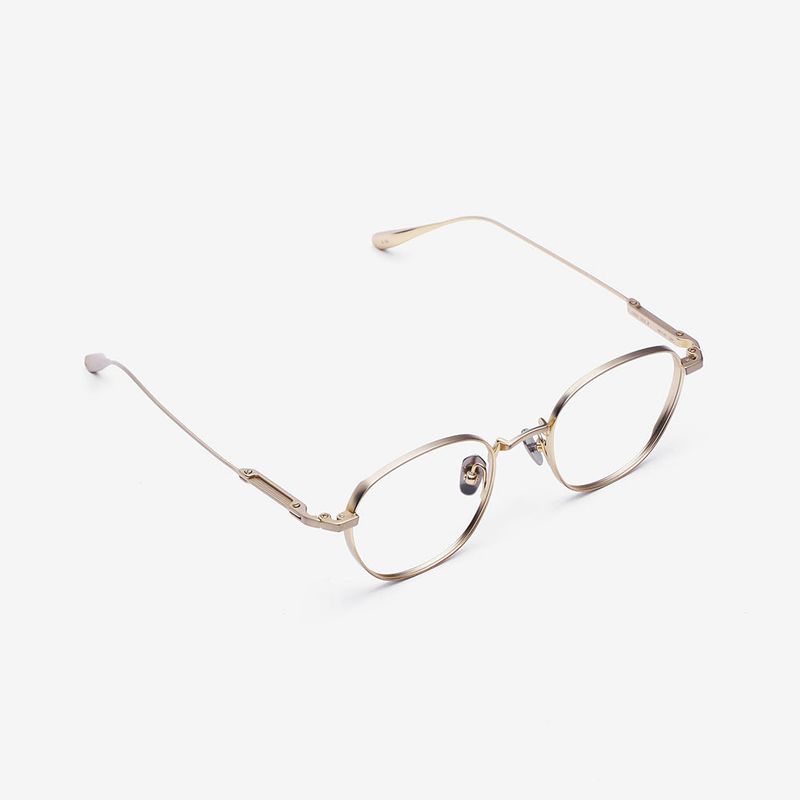 Knouun Round titanium glasses CODE. 102. B Sizzy Gold