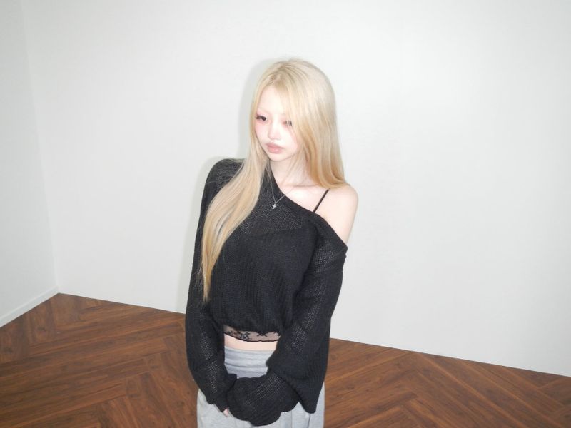 camellia mesh cap camisole(2 color) 
