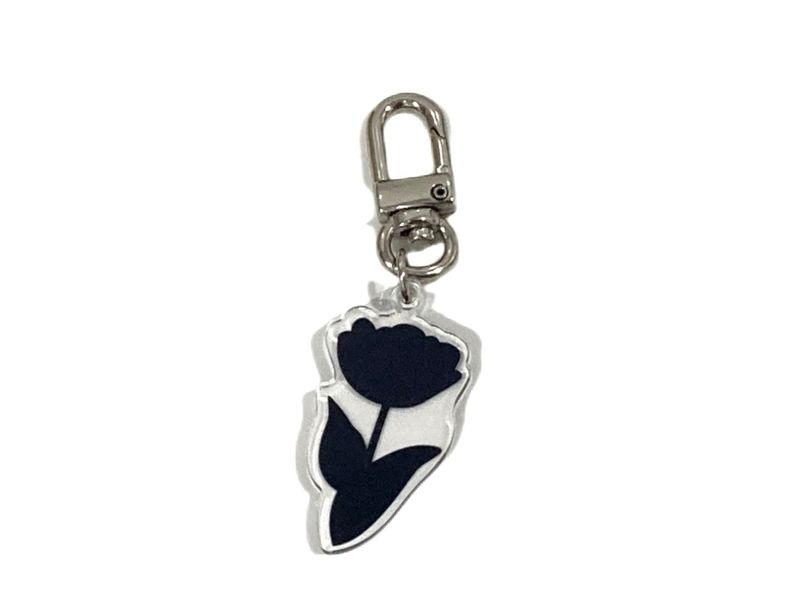 Black Tulip Acrylic Keyring