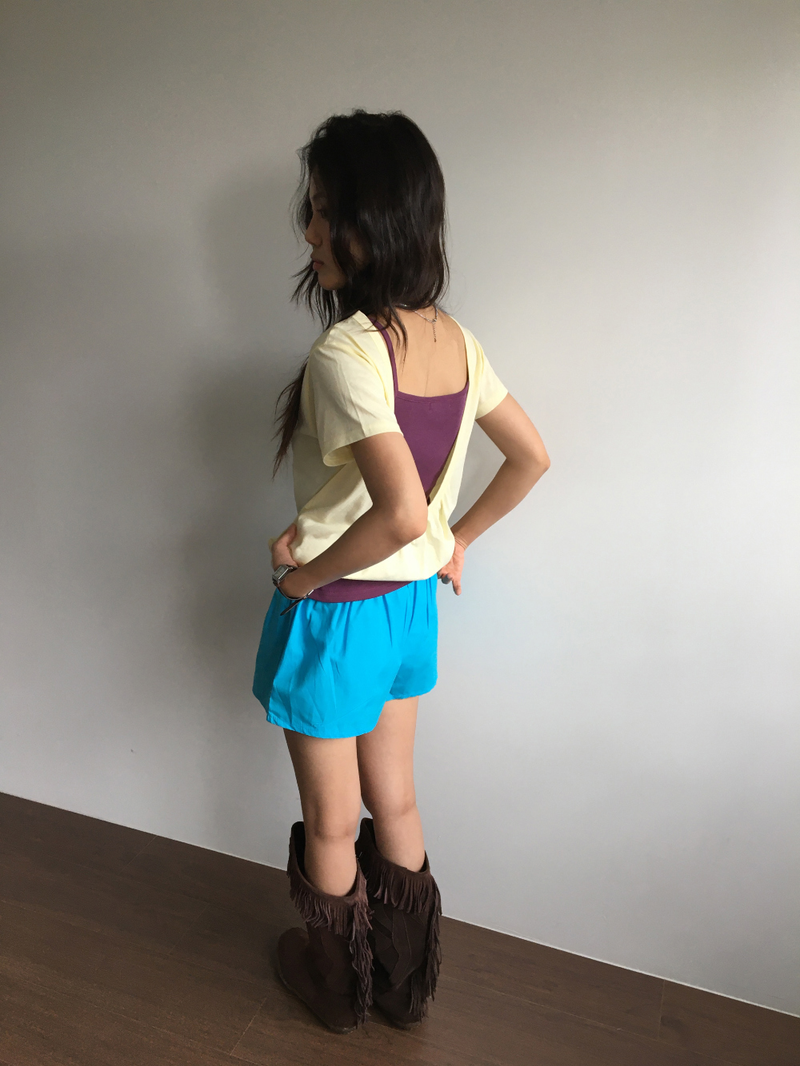 Neon button shorts (2color)