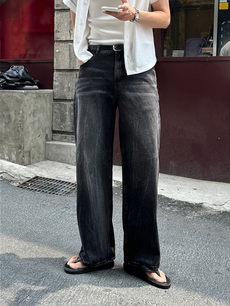 LMN Celine Flow Washing Denim Pants (2 colors)