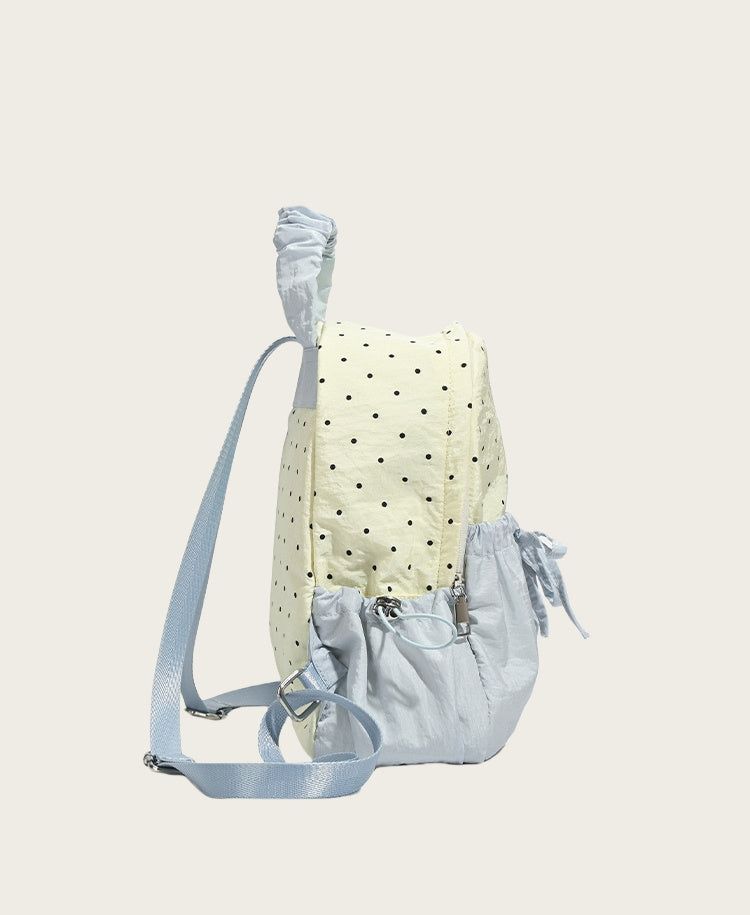 Ribbon Polka Dot Canvas Backpack – Cute College & Commuter Bag