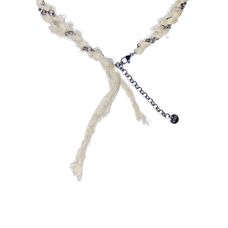 silkyarn chain necklace (ivory)