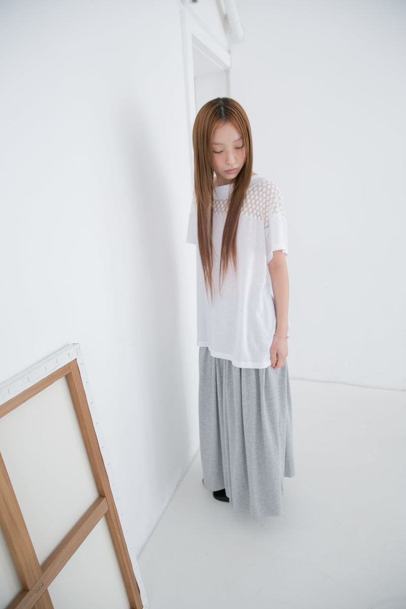 shirring banding long skirt(3colors)