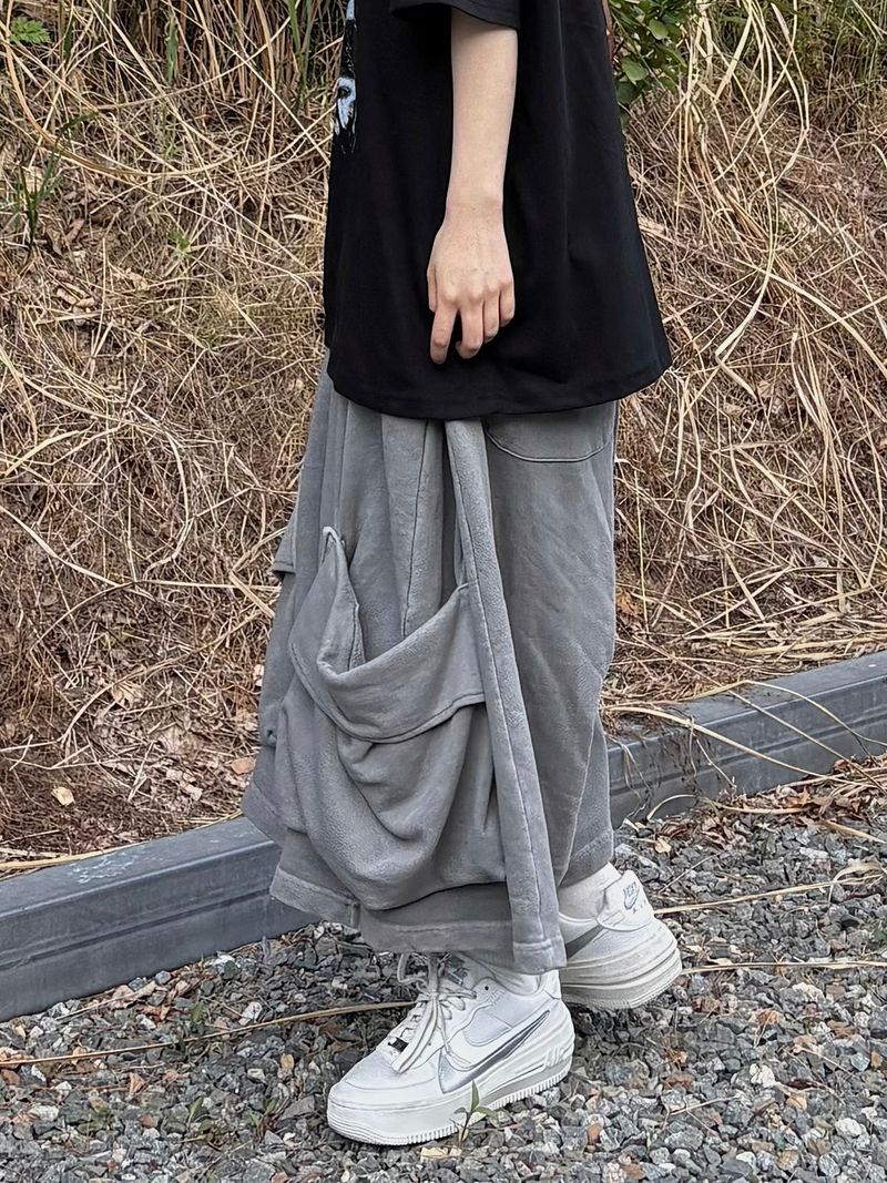 drape pocket bermuda pants