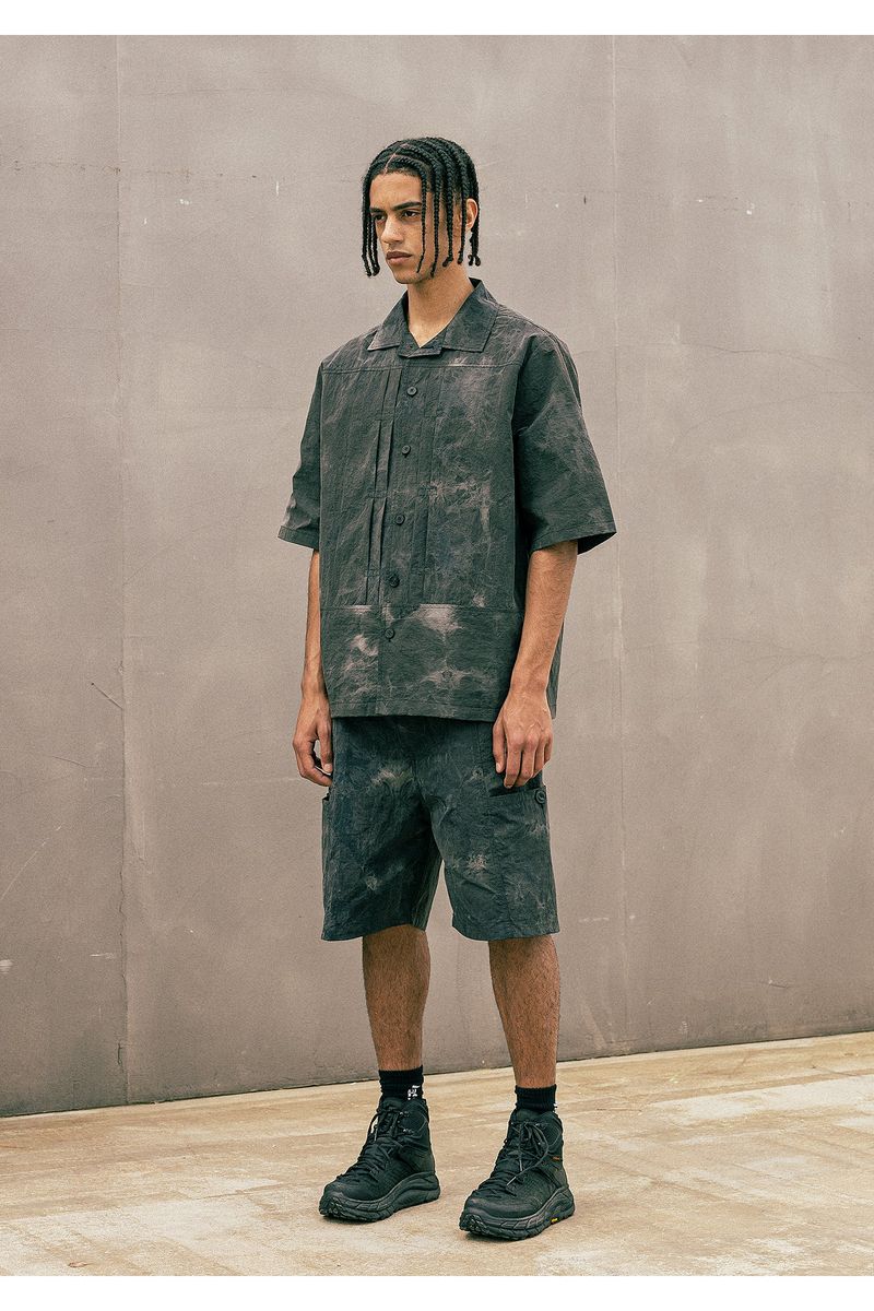 TYE-DYED CARGO POCKET SHORT PANTS