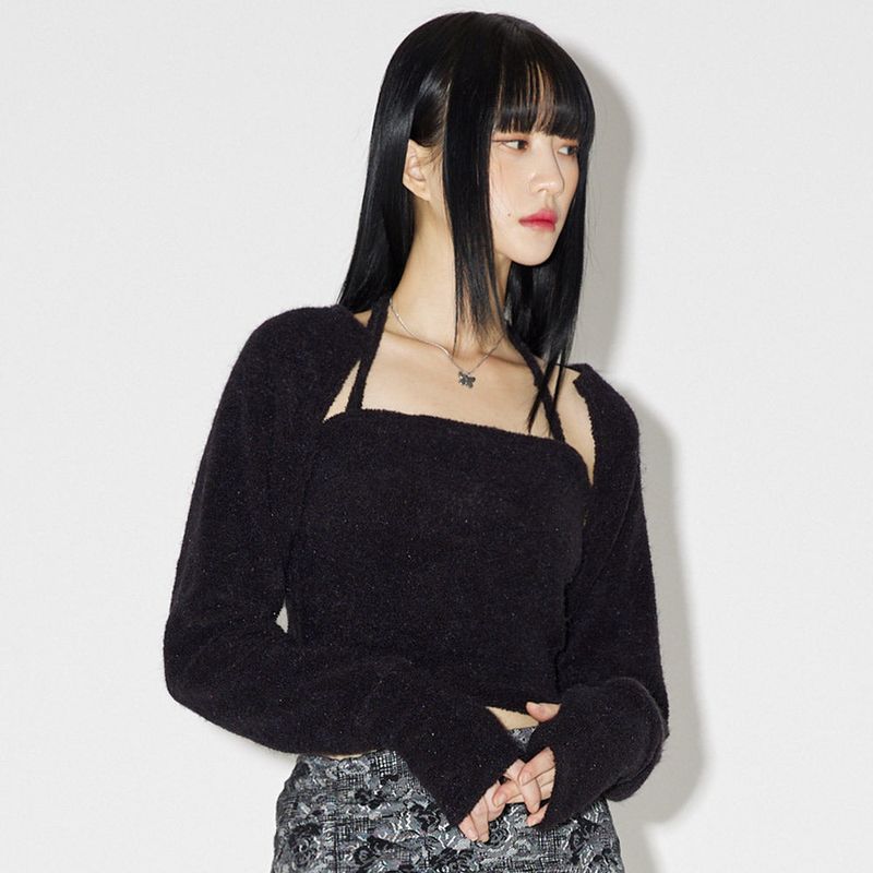 ZEROPLANET（ゼロプラネット）の「リボンテリーボレロセット / Ribbon Terry Bolero Set [BLACK]（）」