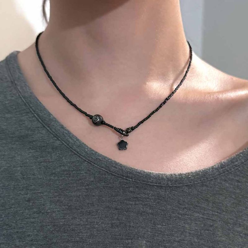 Ebony cloud & star necklace