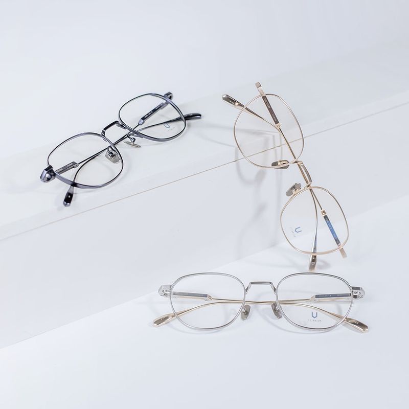 Knouun Round titanium glasses CODE. 102. B Sizzy Gold