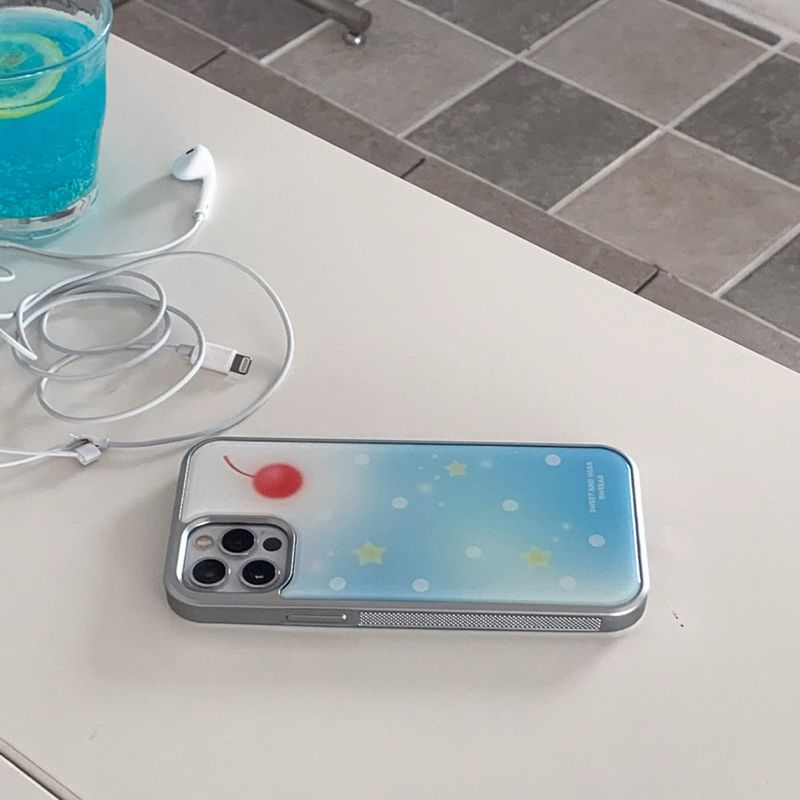 BLUE LEMON SODA SILVER EPOXY CASE