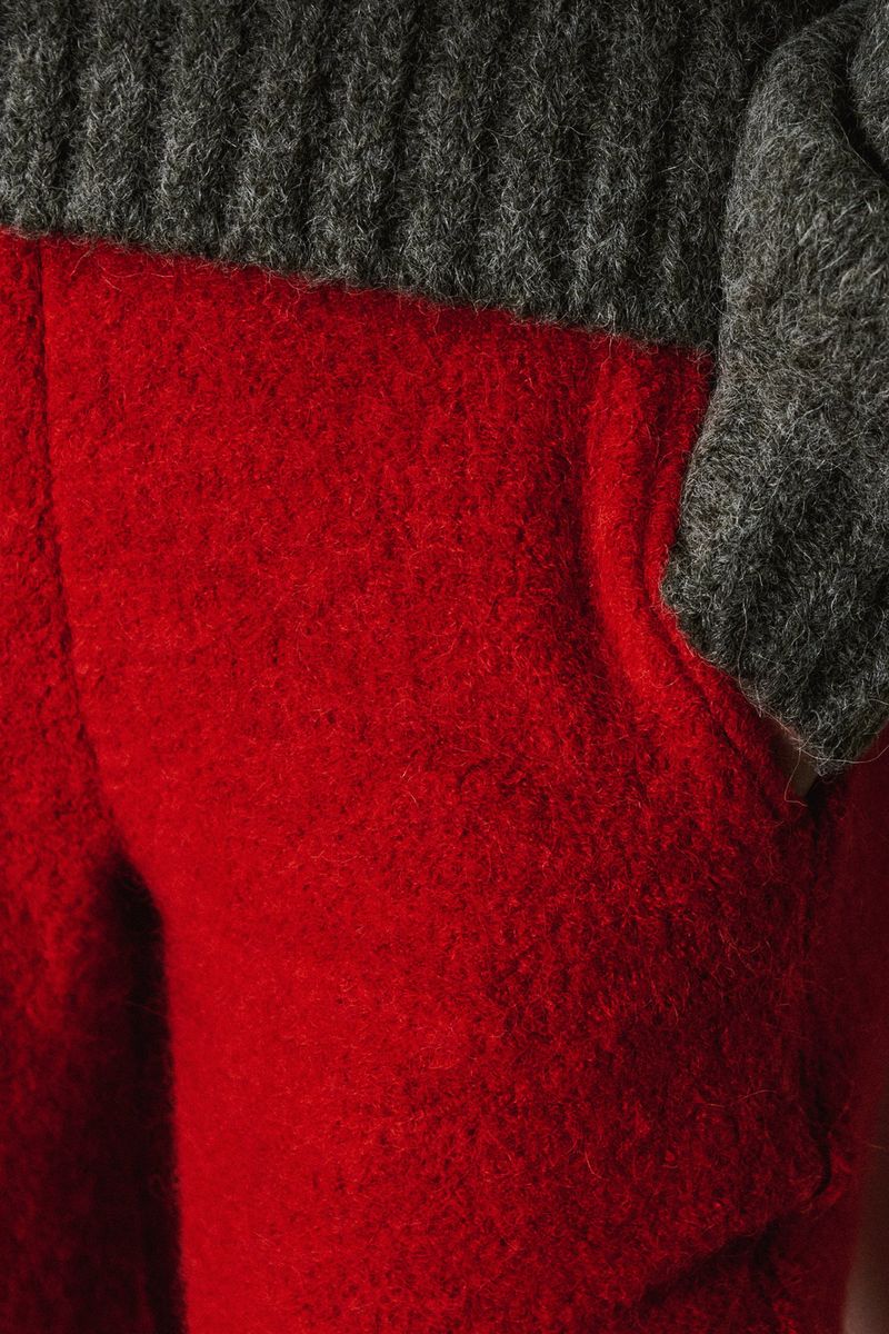 Foggy Jogger wool pants [Red]