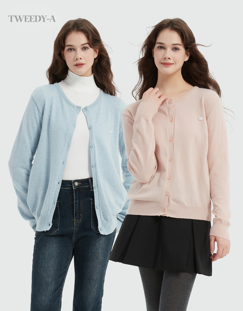 TWEEDY-A（ツウィーディア）の「Basic Cashmere Mixed Round Cardigan 6 Colors（Tops）」