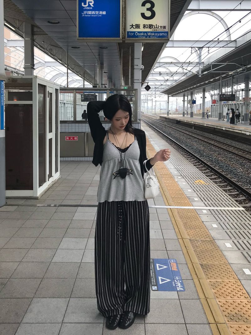 Sunday Home Stripe Lounge Button Wide Pants