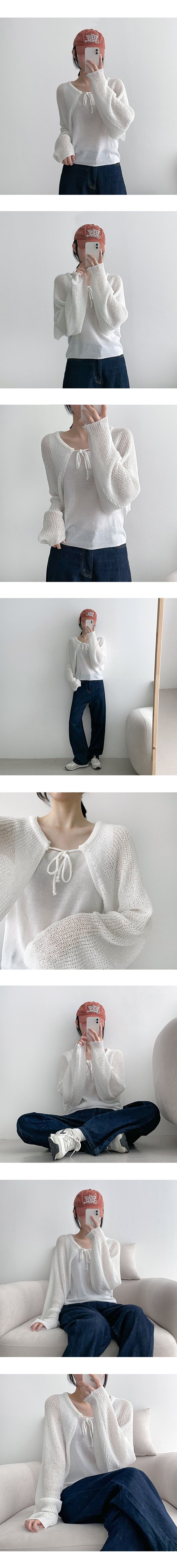 Pinabola Ribbon Knit Cardigan