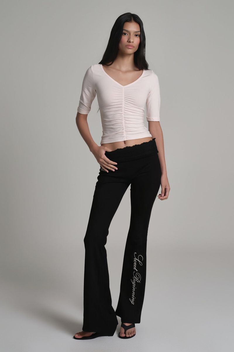 Soft Blush Shirring Top, Pink