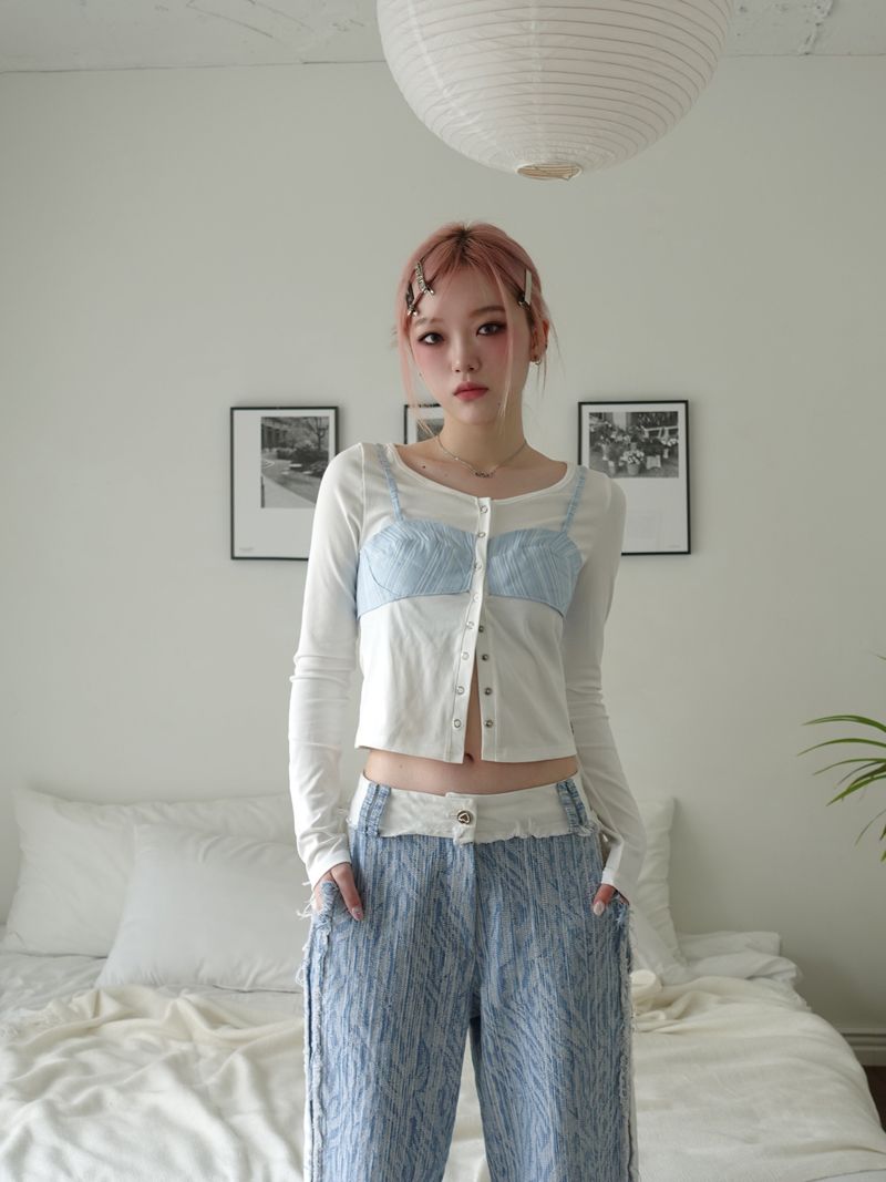eyelet bustier cd - ivory