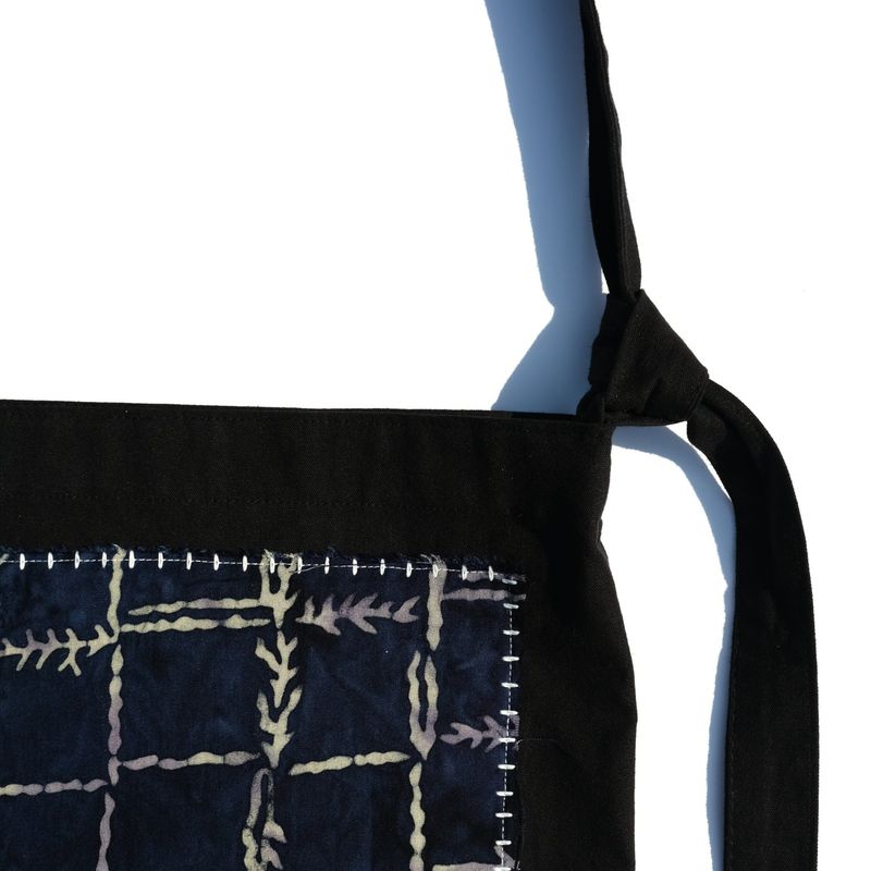 [Patchwork Canvas Bag] Reef Check - Navy
