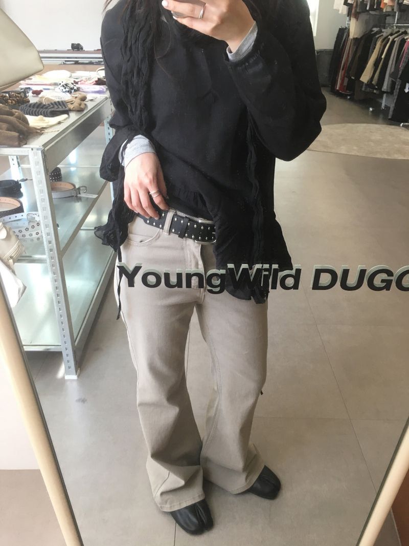 [SET]Arden bootcut pants + belt (3color)