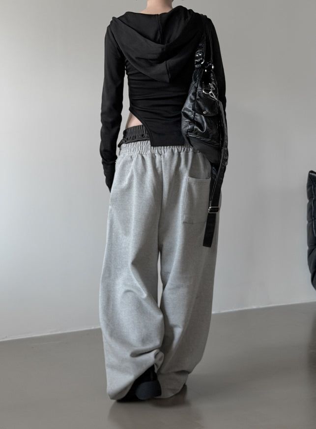 Cutout Bodysuit Unbalance Snap Hood