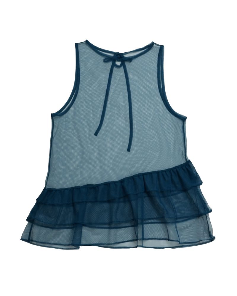 blue sheer unbalance layered op