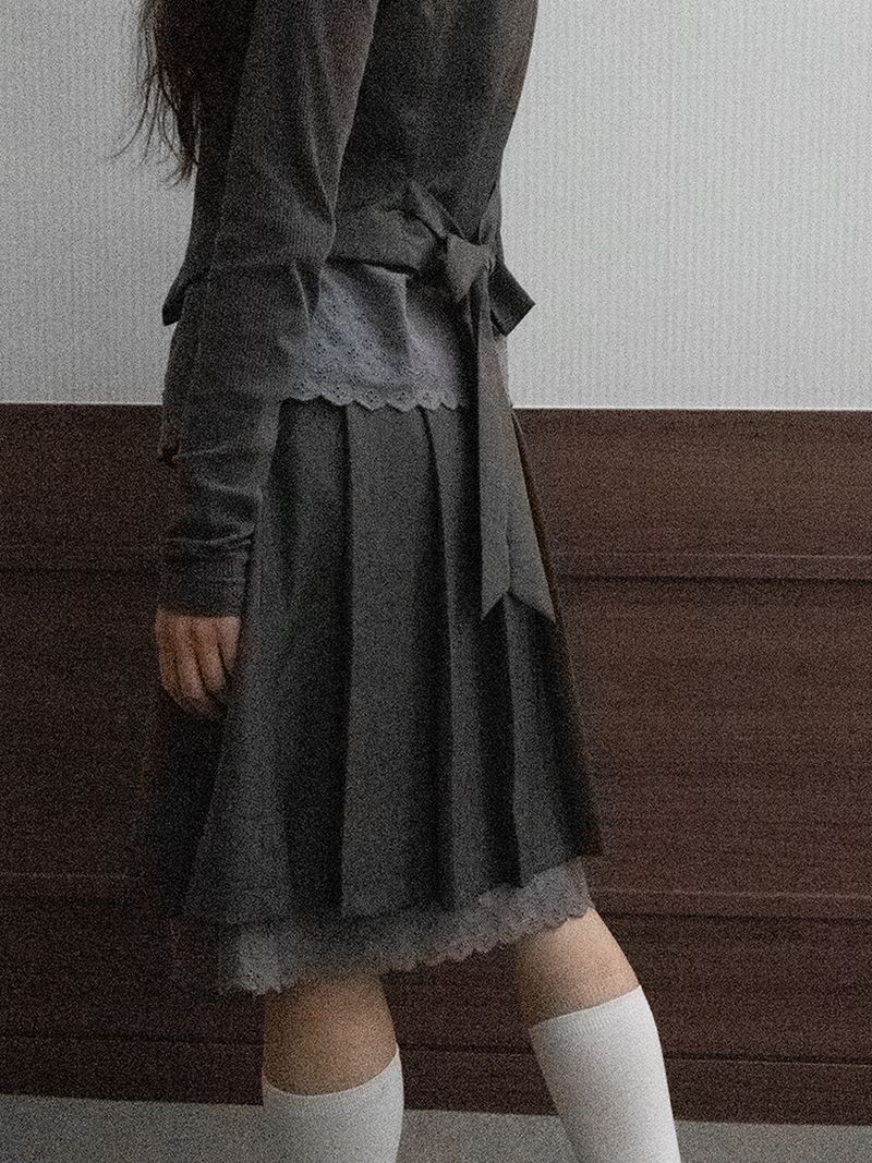 Tweety Bow Midi Skirt (grey)