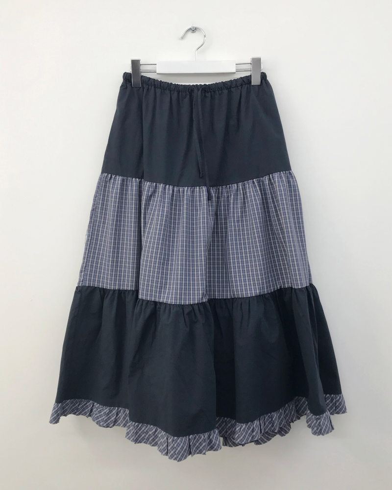 Caro Patchwork Long Skirt (2color)