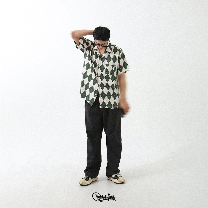 ARGYLE FUNK HALF SHIRTS GREEN