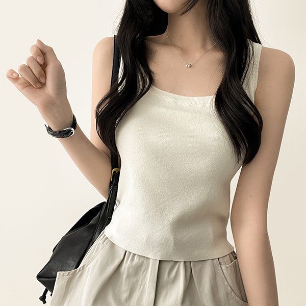 hijjoo(ハイチュー)の「Derming knit sleeveless shirt(Tops)」
