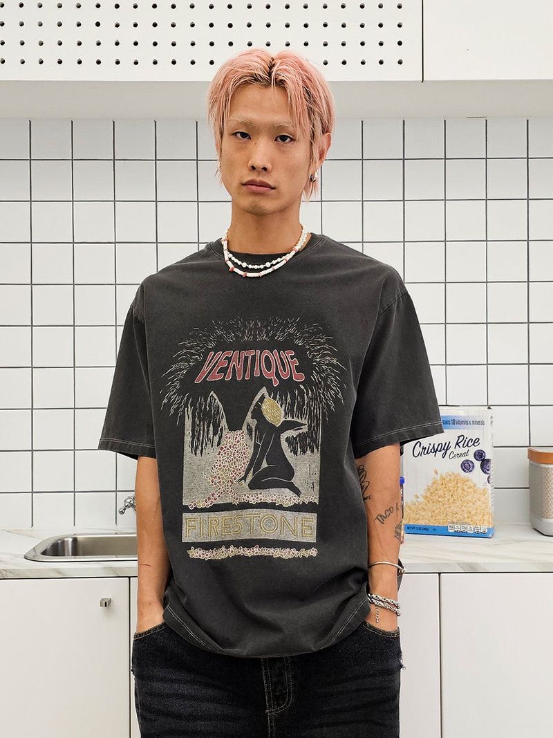 VENTIQUE Pig Firestone T-shirt 2color