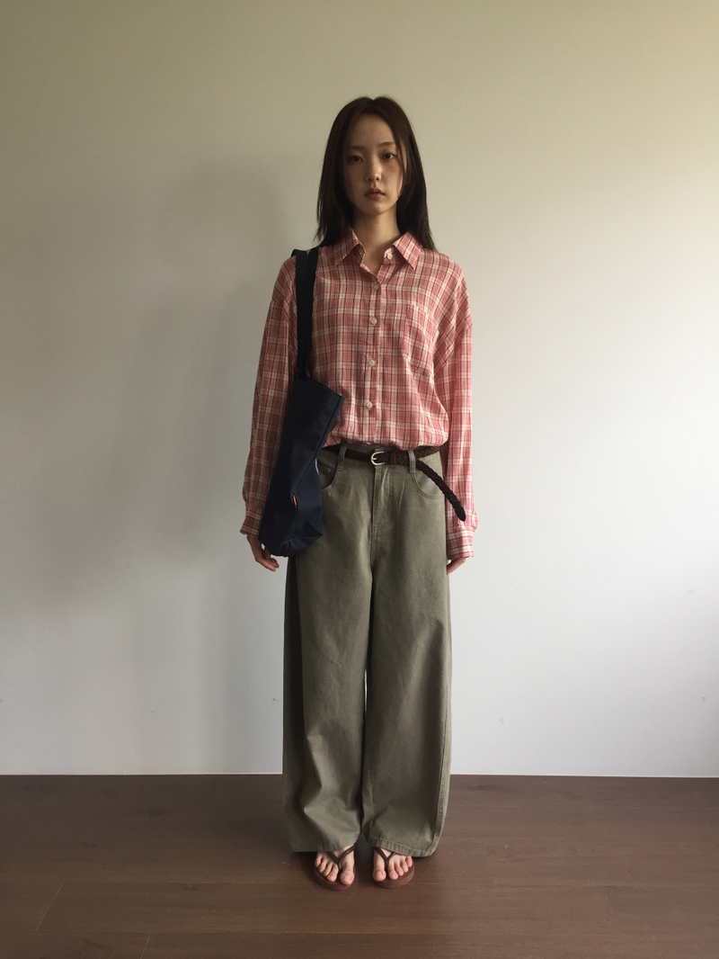 Lazy Log Check Shirt (2color)