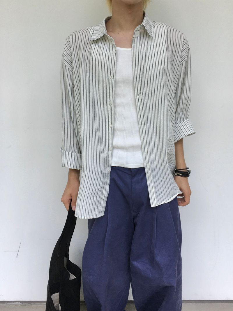 Hey Loop Stripe Loose Fit Shirt 4C