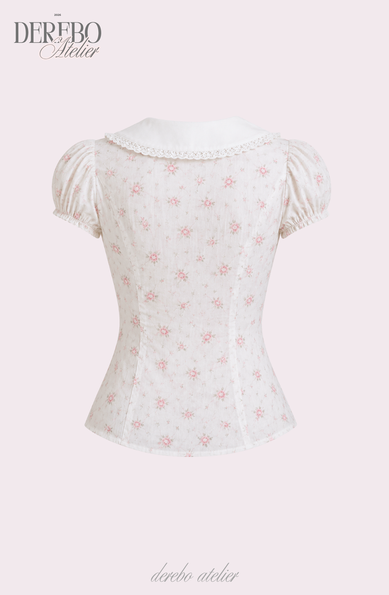 Peter Pan Floral Short-Sleeve Blouse