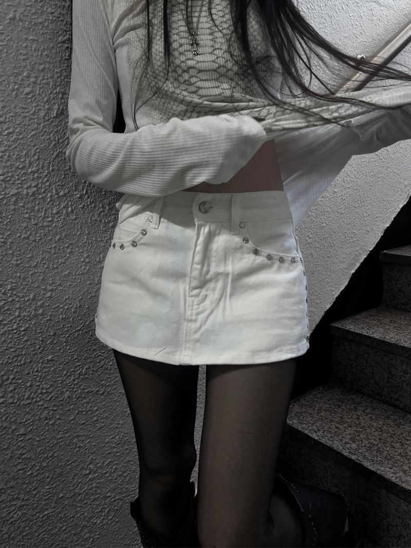 rivet unique skirt pants (2color)