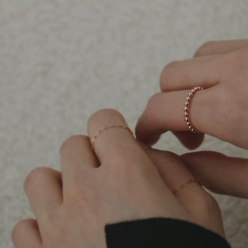 14K gold ball ring