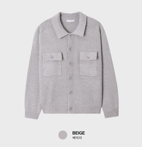 Flap Pocket Collar Knit Cardigan