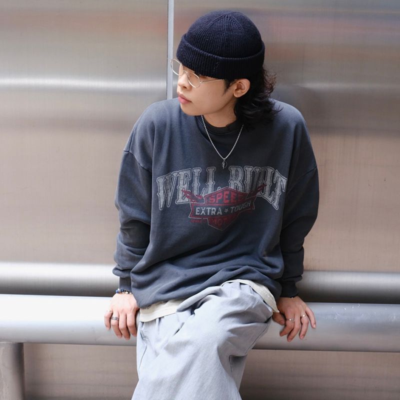 SEMIKAJI（セミカジ）の「MN WELL BUHT Printing Pigment Sweatshirt（Tops）」