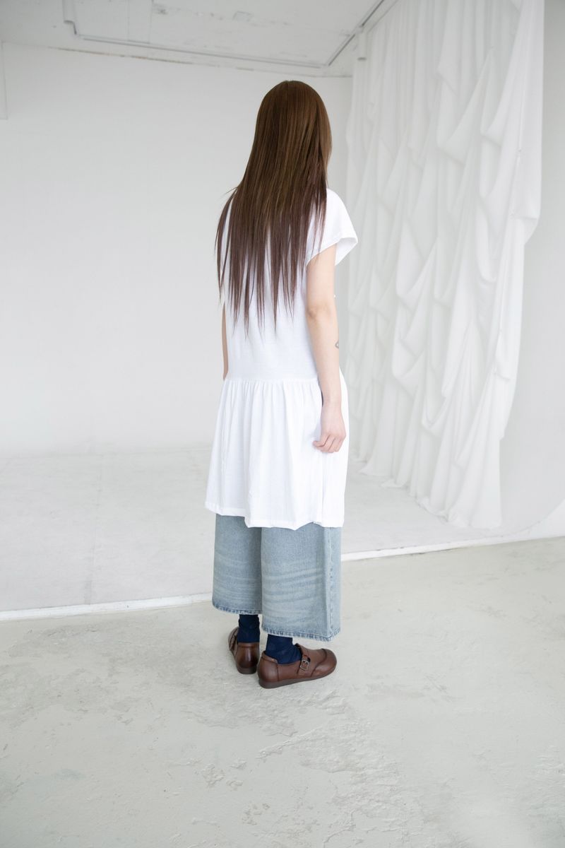 light washing bermuda denim pants