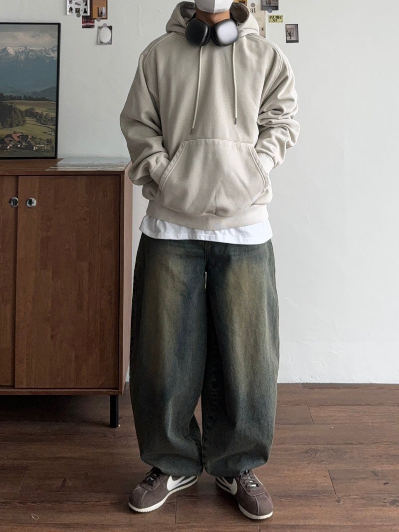 Natural balloon denim pants (3color)