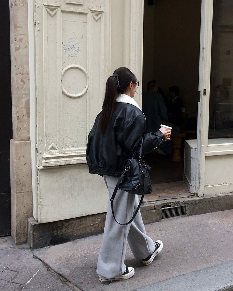 [ORIGINAL] Penta Leather Wool Shearling Jumper