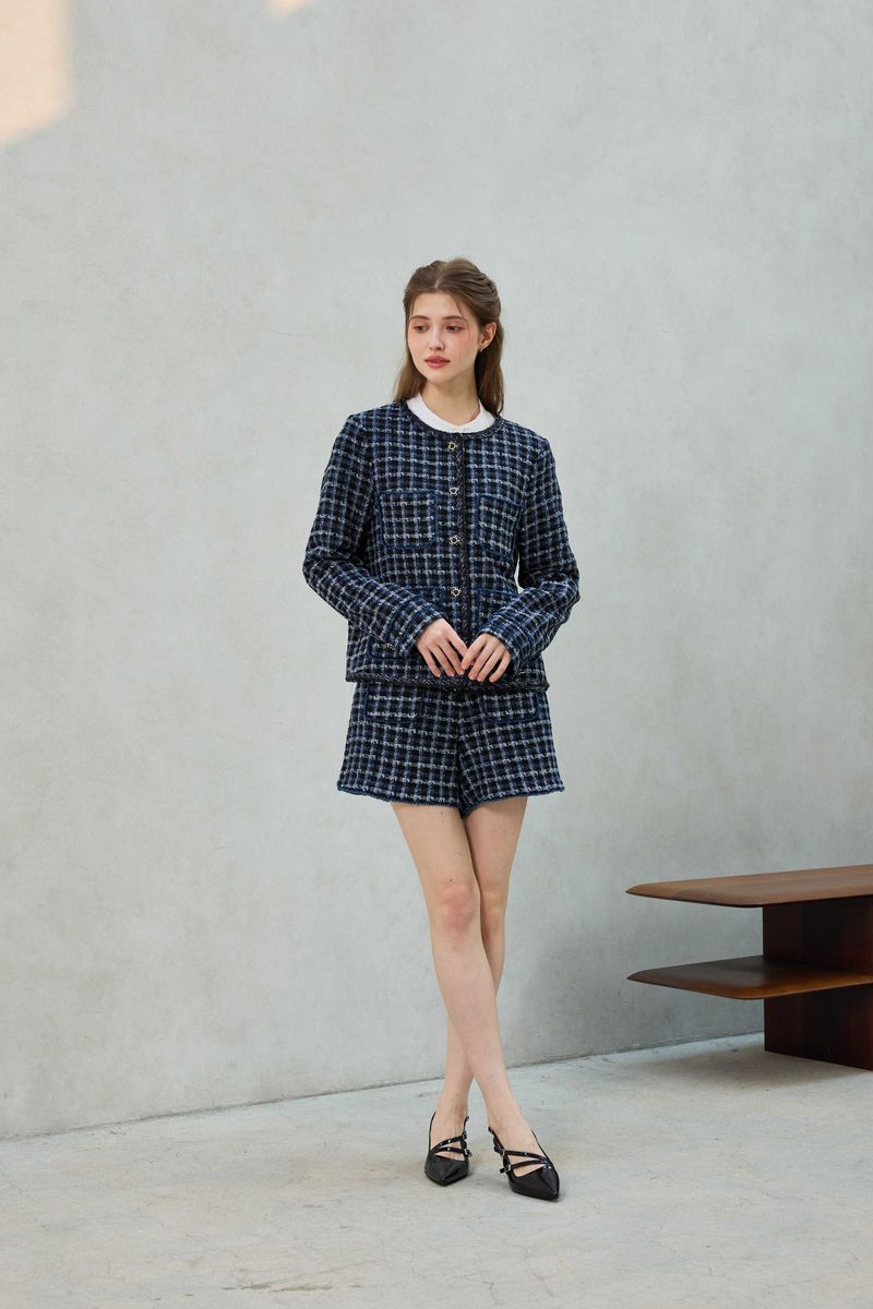 COMELY TWEED SHORTS PANTS / BLACK