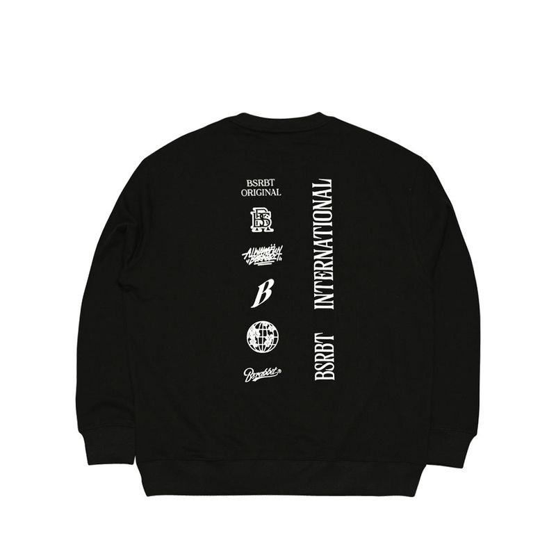 BSR2223FWPO074 MULTI LOGO CREWNECK BLACK