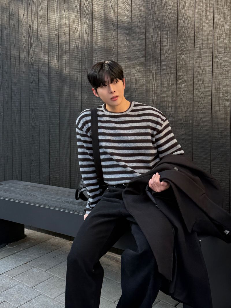 Fluff striped knitwear