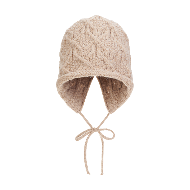 Ivy Rolling Bonnet Beanie (Beige)