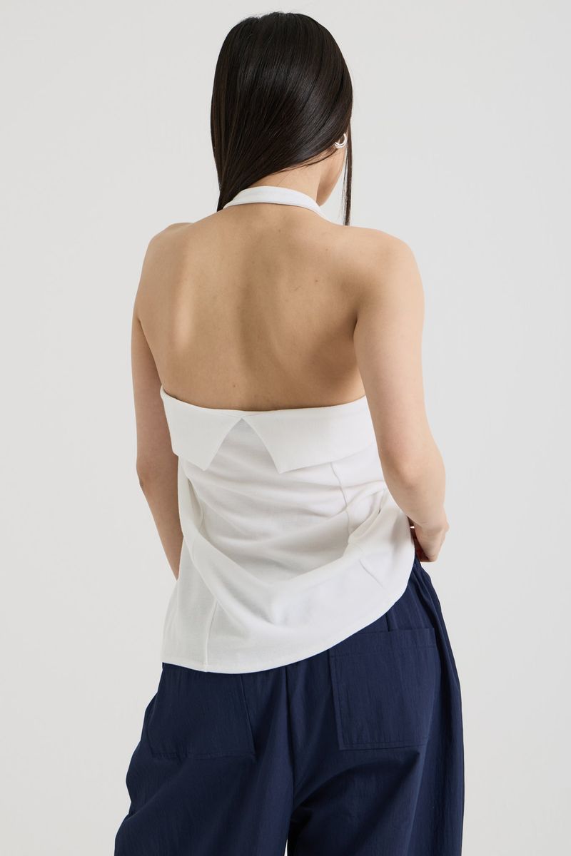 Halterneck sleeveless, White