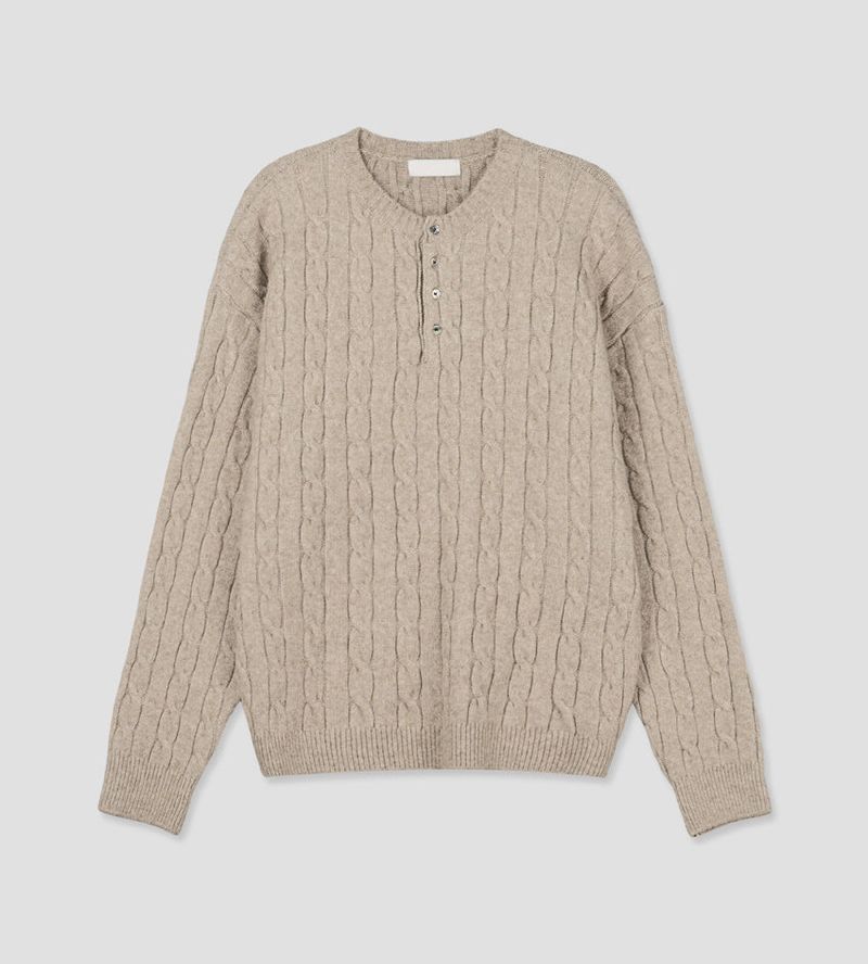 No.1512 A henley cable KNIT (5color)