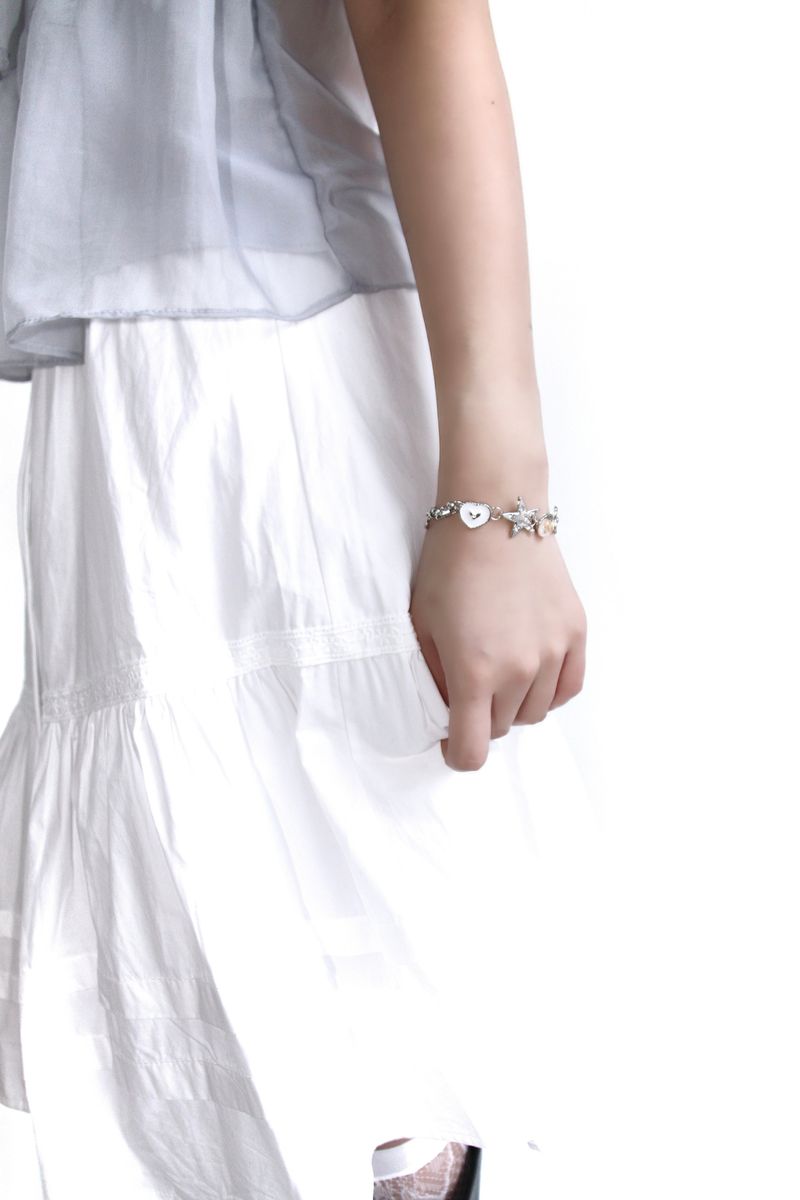 Star Flower Silver Chain Bracelet