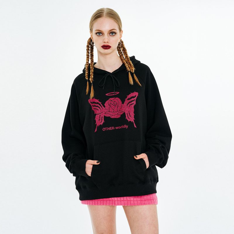 Monster Rose Hoody [Pink Glitter]