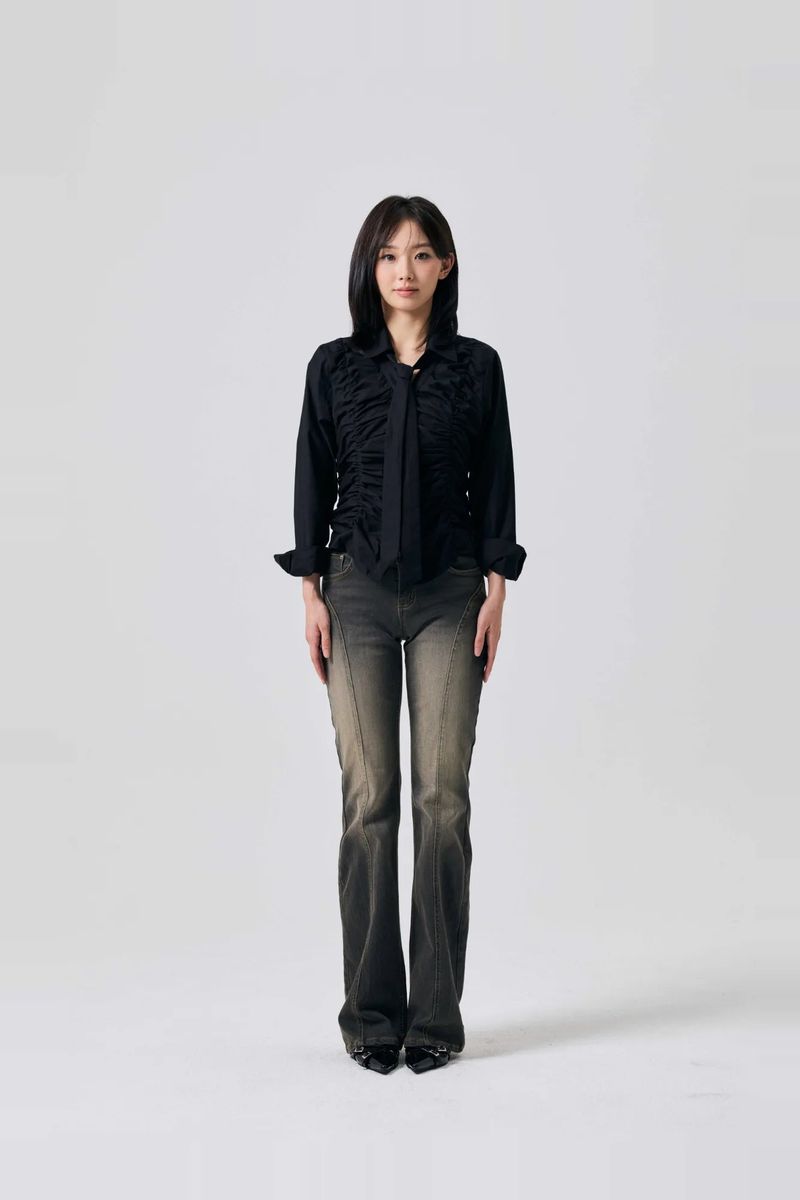 ELLA BOOTCUT DENIM PANTS / BLACK