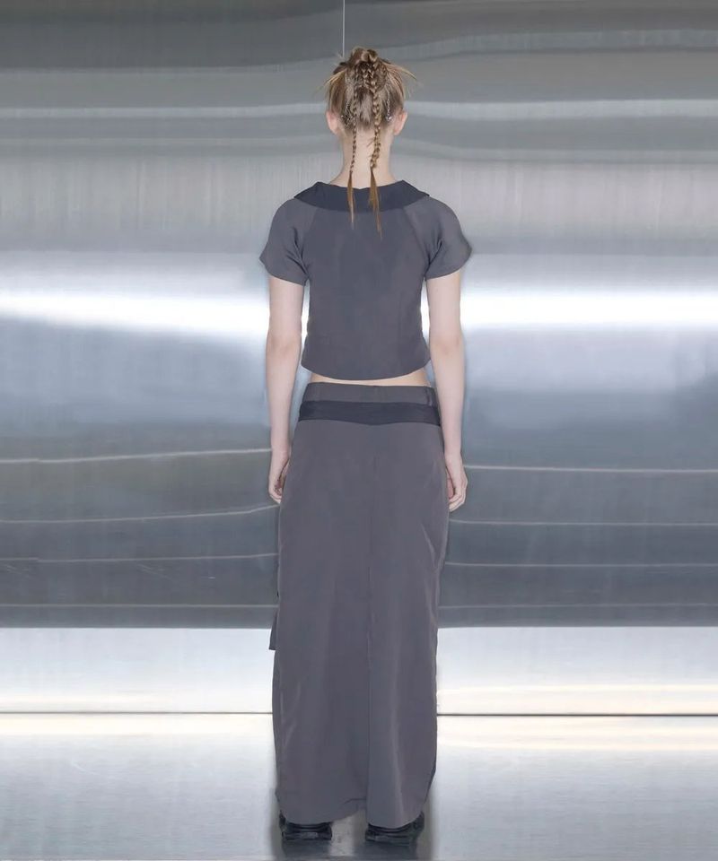 SHADE SET-UP POCKET LONG SKIRT